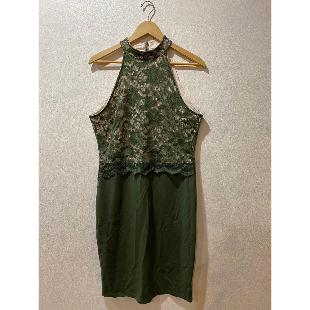 XL olive green cocktail dress